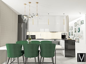 Szmaragdowa strefa dzienna - Kuchnia, styl minimalistyczny - zdjęcie od MVision Studio Projektowe