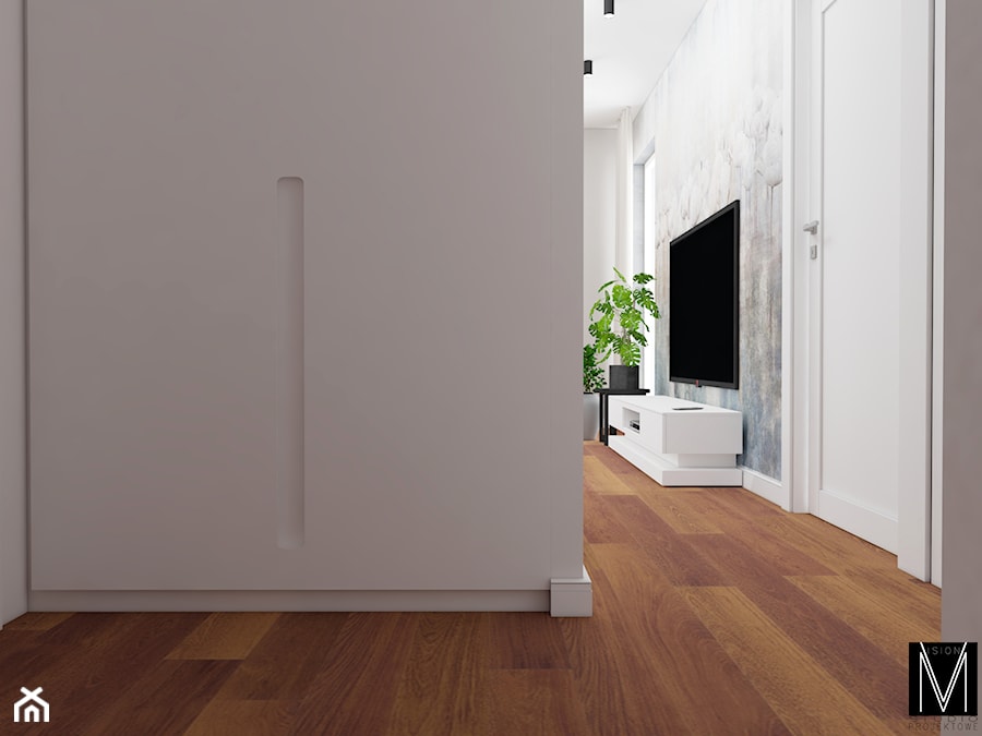 Retro mieszkanie dla Singla - Hol / przedpokój, styl minimalistyczny - zdjęcie od MVision Studio Projektowe