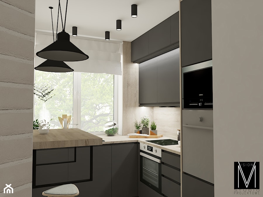 40m2 mieszkanie Świnoujście - Kuchnia, styl industrialny - zdjęcie od MVision Studio Projektowe