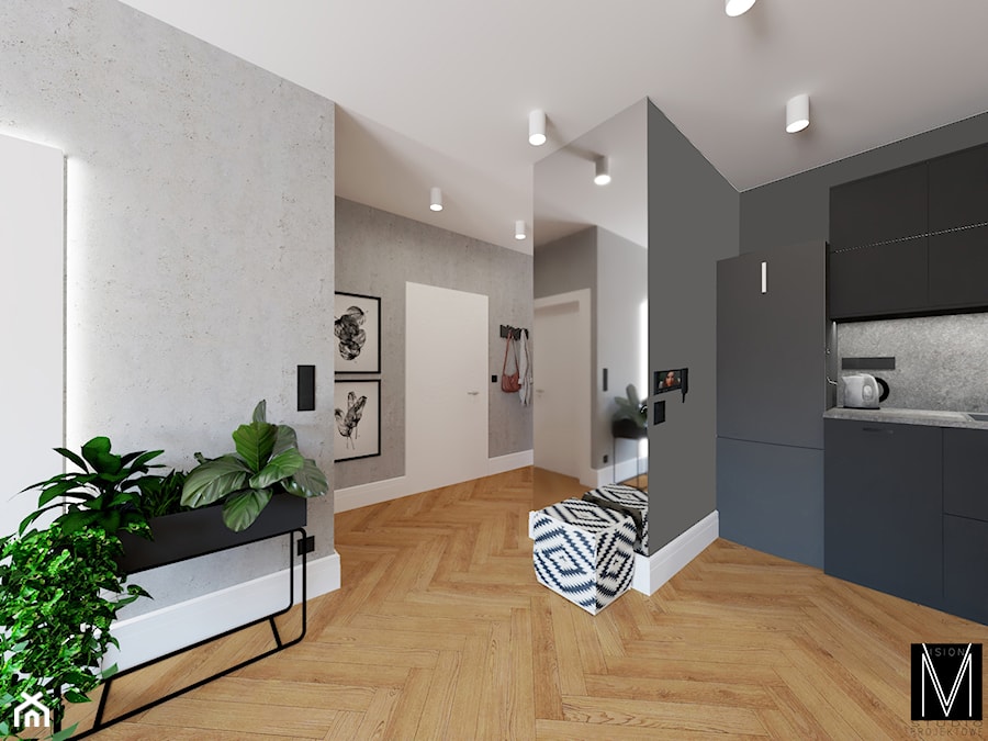Industry apartment Świnoujście - Hol / przedpokój, styl industrialny - zdjęcie od MVision Studio Projektowe