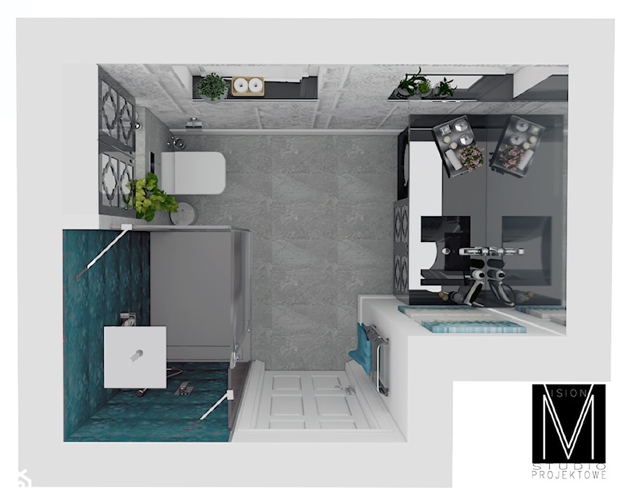 Nowojorska łazienka w Świnoujściu - Łazienka, styl glamour - zdjęcie od MVision Studio Projektowe