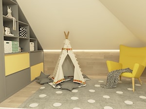 Projekt pokoi w budynku jednorodzinnym - Wrocław - Średni biały pokój dziecka dla malucha dla chłopc ... - zdjęcie od MVision Studio Projektowe