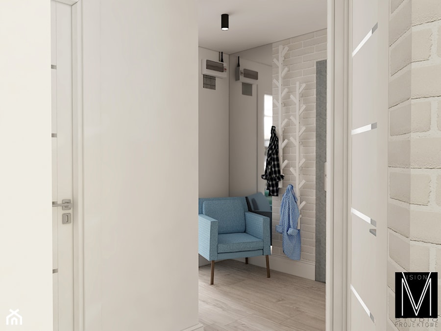 40m2 mieszkanie Świnoujście - Hol / przedpokój, styl industrialny - zdjęcie od MVision Studio Projektowe