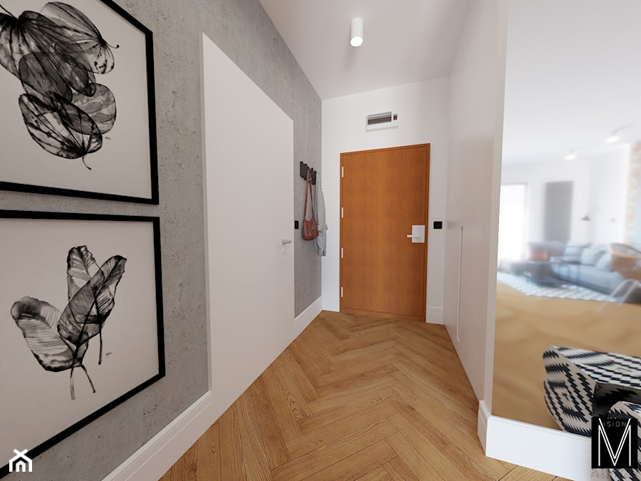 Industry apartment Świnoujście - Hol / przedpokój, styl industrialny - zdjęcie od MVision Studio Projektowe