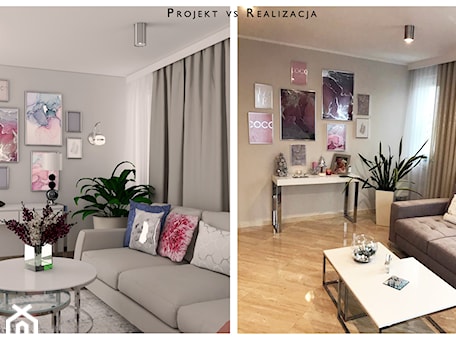 Aranżacje wnętrz - Salon: Projekt vs. Realizacja - MVision Studio Projektowe. Przeglądaj, dodawaj i zapisuj najlepsze zdjęcia, pomysły i inspiracje designerskie. W bazie mamy już prawie milion fotografii!