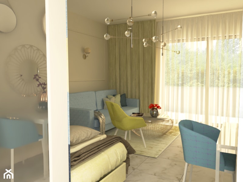 Apartament w Świnoujściu - Średni szary salon, styl glamour - zdjęcie od MVision Studio Projektowe