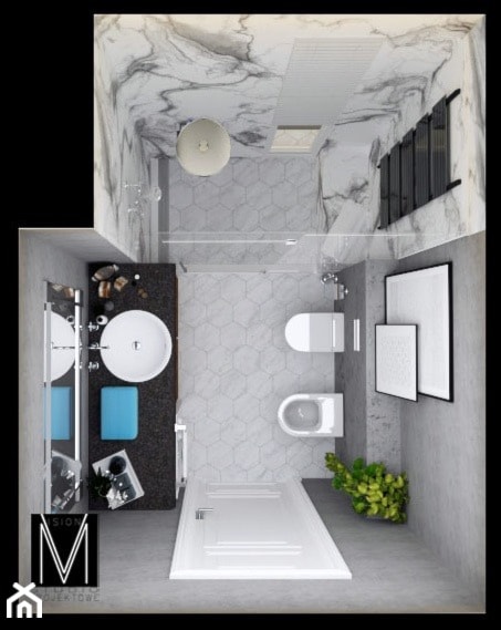 Projekt łazienki w bloku - Świnoujście - Łazienka, styl nowoczesny - zdjęcie od MVision Studio Projektowe
