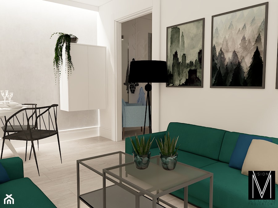 40m2 mieszkanie Świnoujście - Salon, styl industrialny - zdjęcie od MVision Studio Projektowe