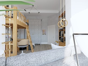 Projekt pokoju dla chłopca - Kamienica Świnoujście - Duży szary pokój dziecka dla nastolatka dla chł ... - zdjęcie od MVision Studio Projektowe