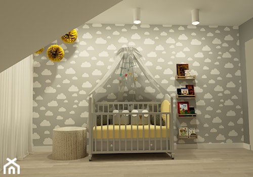 Projekt pokoi w budynku jednorodzinnym - Wrocław - Średni szary pokój dziecka dla niemowlaka dla chłopca, styl nowoczesny - zdjęcie od MVision Studio Projektowe