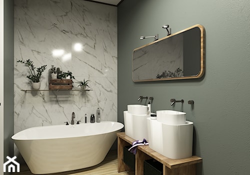 MIESZKANIE W WARSZAWIE - Średnia bez okna z dwoma umywalkami łazienka, styl nowoczesny - zdjęcie od Design Time