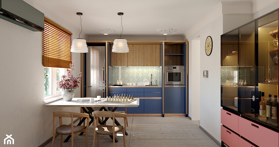 Kuchni - Średnia zamknięta biała z zabudowaną lodówką z podblatowym zlewozmywakiem kuchnia jednorzędowa z oknem, styl minimalistyczny - zdjęcie od Design Time