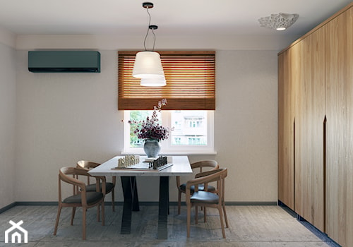 Kuchni - Duża zamknięta szara kuchnia jednorzędowa z oknem, styl minimalistyczny - zdjęcie od Design Time