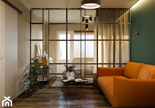 Mieszkanie w Minsku - Średni szary zielony salon, styl nowoczesny - zdjęcie od Design Time