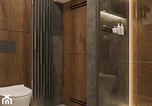 Ciemna łazienka - Łazienka, styl nowoczesny - zdjęcie od Wiz-Dom