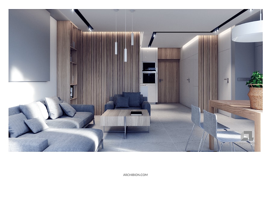 Apartament nad morzem - Salon, styl nowoczesny - zdjęcie od Archibion Pracownia Projektowa Krzysztof Czerwiński