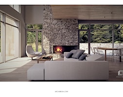 Dom jednorodzinny typu nowoczesna stodoła - Salon, styl nowoczesny - zdjęcie od Archibion Pracownia Projektowa Krzysztof Czerwiński - Homebook