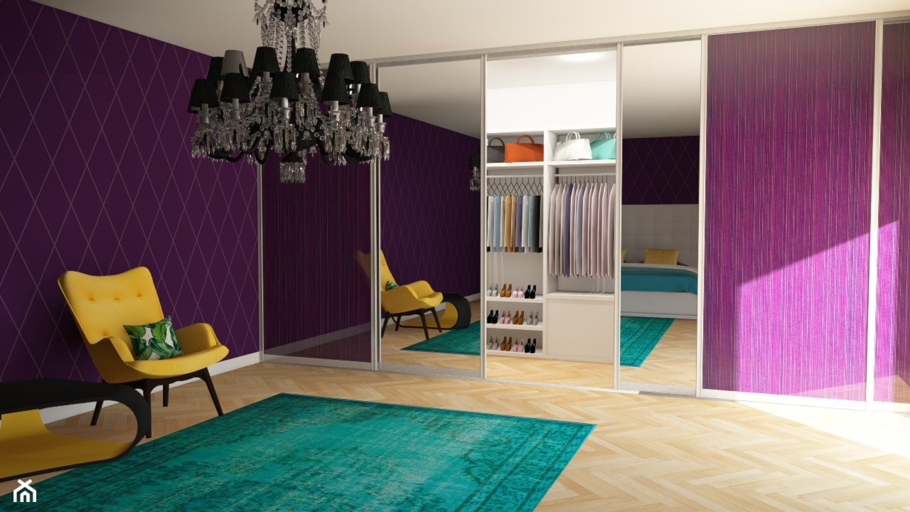 garderoba z lustrami i frontem z lacobel z nadrukiem - zdjęcie od prokop_house - Homebook