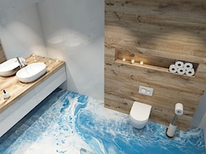 Łazienka w żywicy epoksydowej, podłoga 3D - zdjęcie od prokop_house