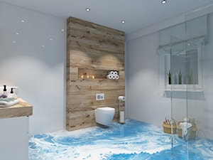 Łazienka w żywicy epoksydowej, podłoga 3D - zdjęcie od prokop_house