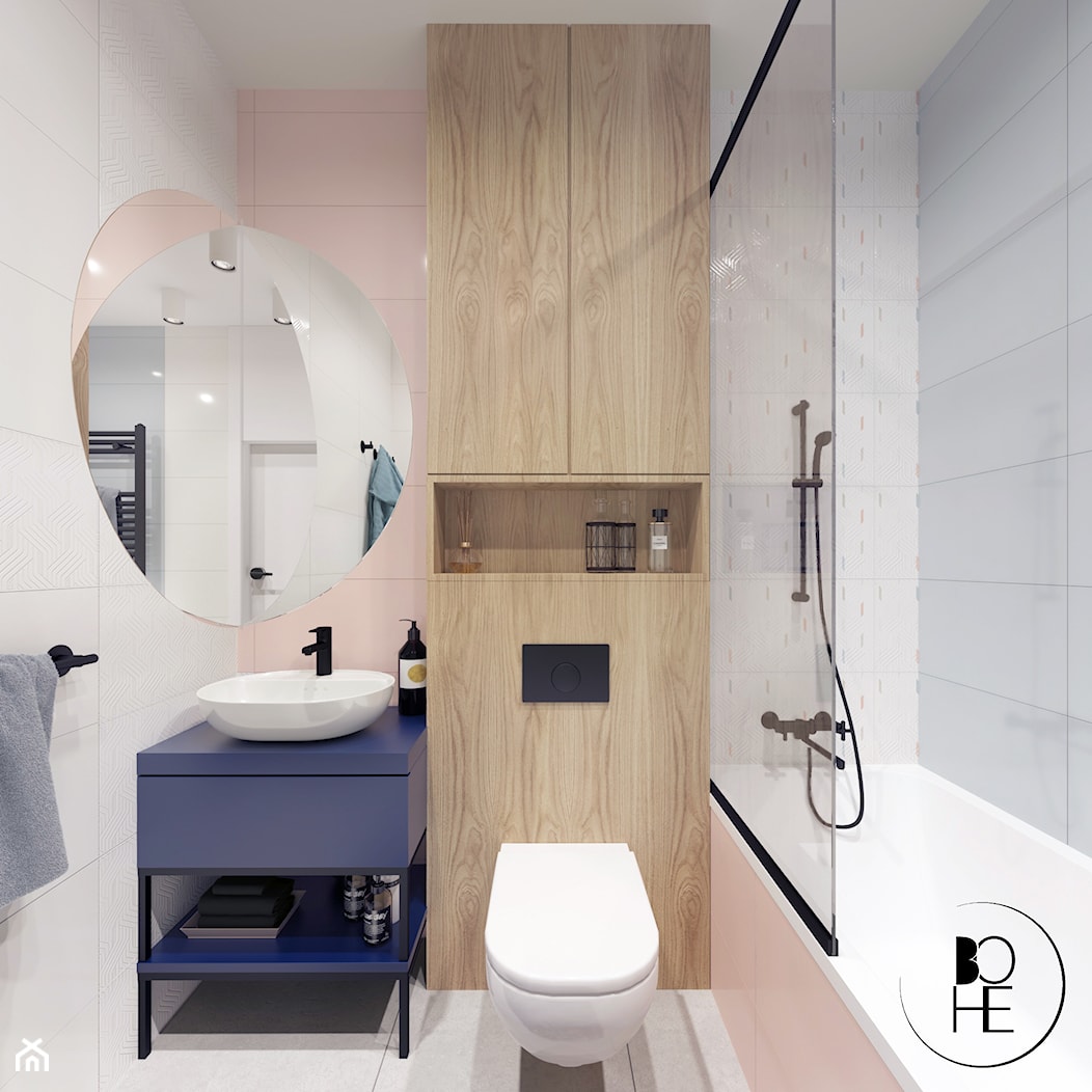 Projekt małej łazienki dla dzieci w Warszawie - zdjęcie od BOHE Architektura - Homebook