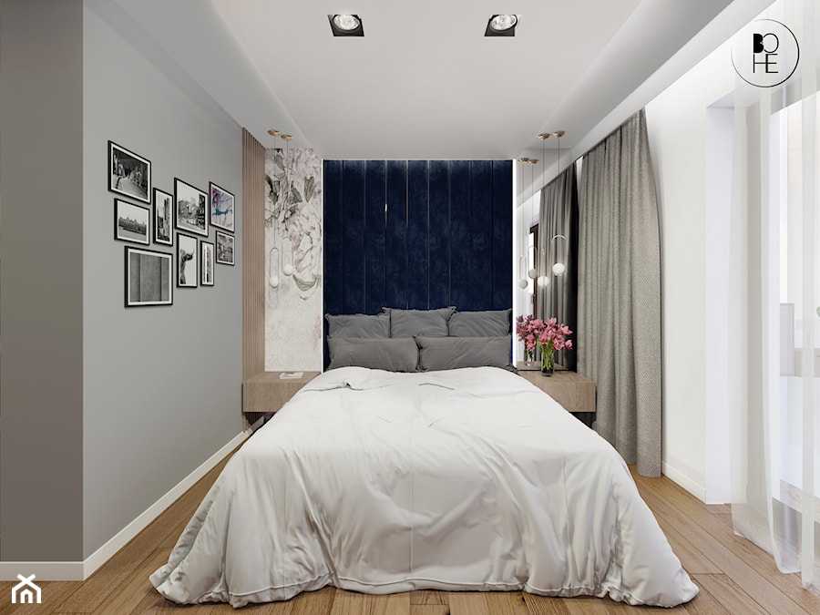 Projekt wnętrza sypialni w domu jednorodzinnym w Białymstoku - zdjęcie od BOHE Architektura