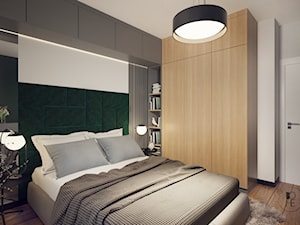 Projekt sypialni z tapicerowanymi elementami - Łódź - zdjęcie od BOHE Architektura