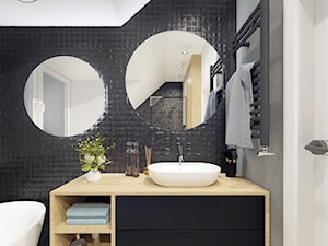 Łazienka z okrągłym lustrem - zdjęcie od BOHE Architektura