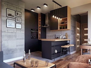 Projekt wnętrza kuchni w stylu industrialnym w Białymstoku - zdjęcie od BOHE Architektura