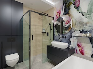 Projekt łazienki z akcentem kwiatowym - zdjęcie od BOHE Architektura