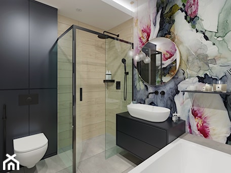 Aranżacje wnętrz - Łazienka: Projekt łazienki z akcentem kwiatowym - BOHE Architektura. Przeglądaj, dodawaj i zapisuj najlepsze zdjęcia, pomysły i inspiracje designerskie. W bazie mamy już prawie milion fotografii!