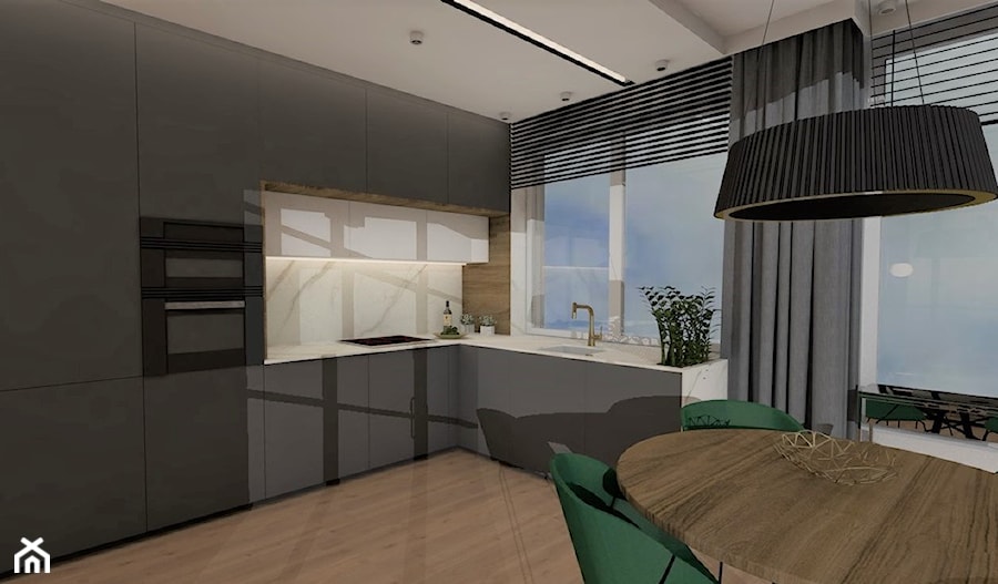 PROJEKT MIESZKANIA KATOWICE 61 m2 - Kuchnia, styl industrialny - zdjęcie od Polconcept Designe