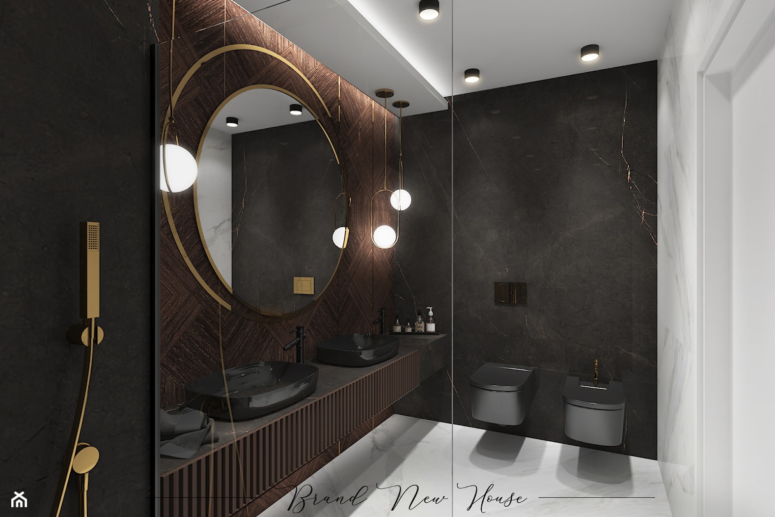 Projekt łazienki - Łazienka, styl glamour - zdjęcie od Brand New House - Homebook