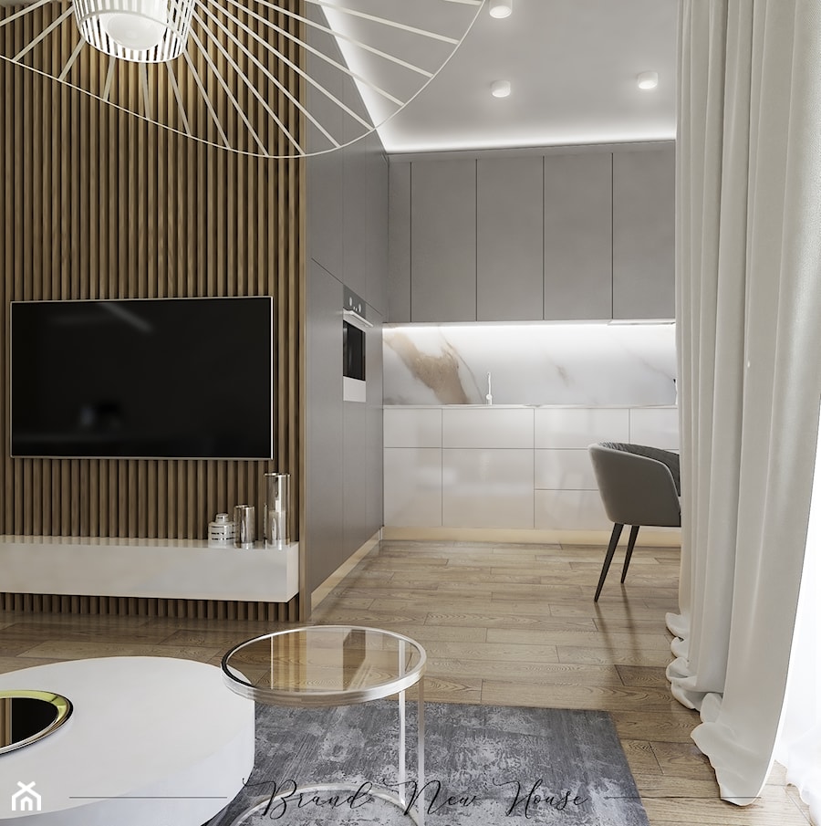 Nowoczesne mieszkanie dla pary - Salon, styl nowoczesny - zdjęcie od Brand New House