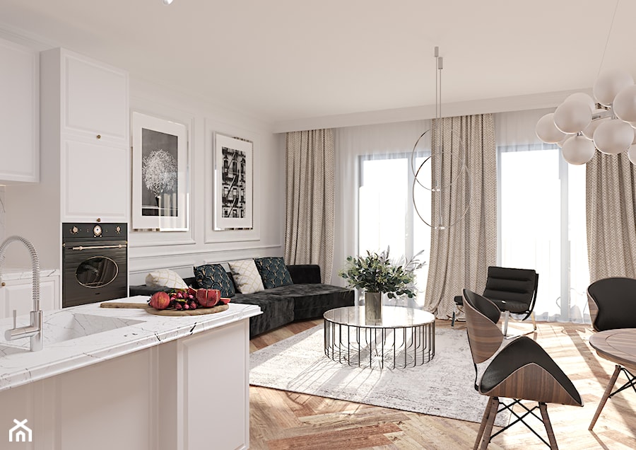 Paryski apartament - Salon, styl prowansalski - zdjęcie od Brand New House