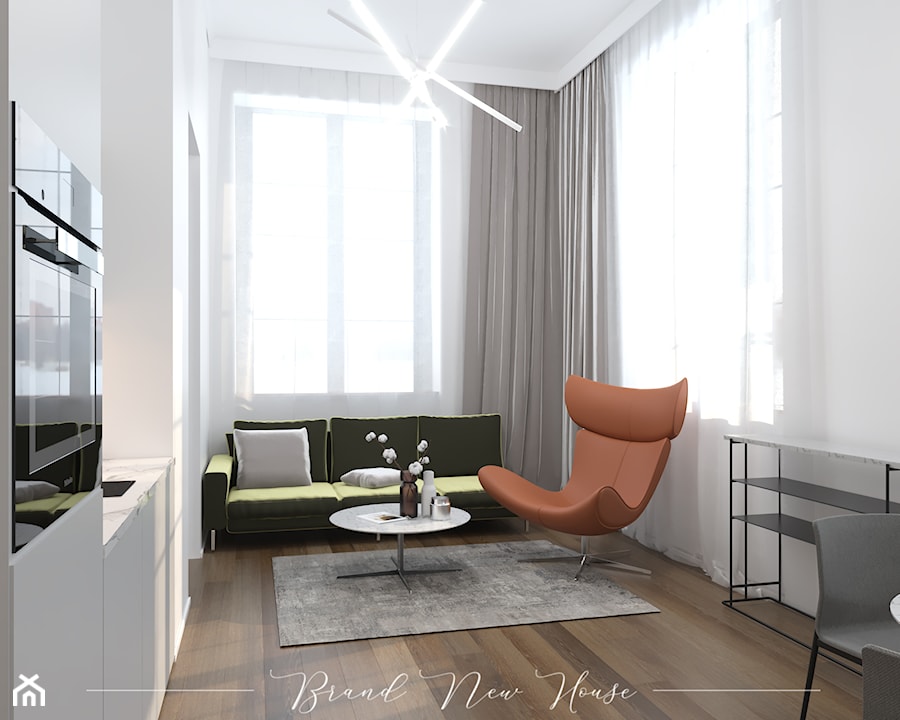 Apartament z rudymi dodatkami - Salon, styl nowoczesny - zdjęcie od Brand New House