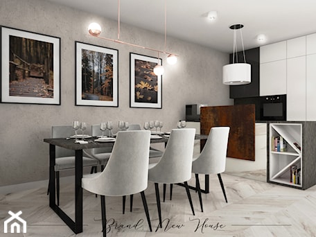 Aranżacje wnętrz - Jadalnia: Nowoczesny apartament - Jadalnia, styl nowoczesny - Brand New House. Przeglądaj, dodawaj i zapisuj najlepsze zdjęcia, pomysły i inspiracje designerskie. W bazie mamy już prawie milion fotografii!