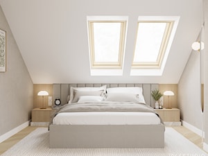 Minimalistyczna sypialnia na poddaszu • - zdjęcie od PW STUDIO pracownia projektowa