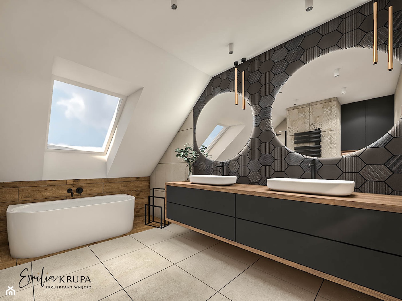 nowoczesna łazienka industrialna - zdjęcie od Emilia Krupa Projektant Wnetrz - Homebook