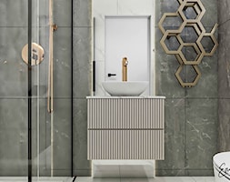 Elegancka łazienka, złoto i beż - zdjęcie od Emilia Krupa Projektant Wnetrz - Homebook