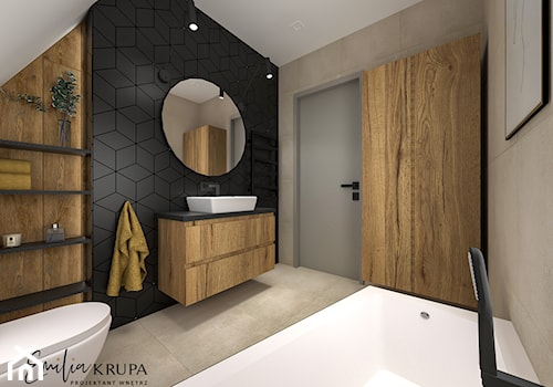 łazienka na poddaszu - zdjęcie od Emilia Krupa Projektant Wnetrz