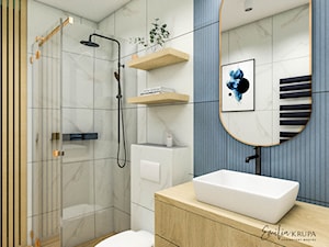 łazienka marmur navy blue - zdjęcie od Emilia Krupa Projektant Wnetrz