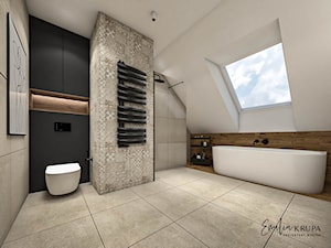 łazienka industrialna na poddaszu - zdjęcie od Emilia Krupa Projektant Wnetrz