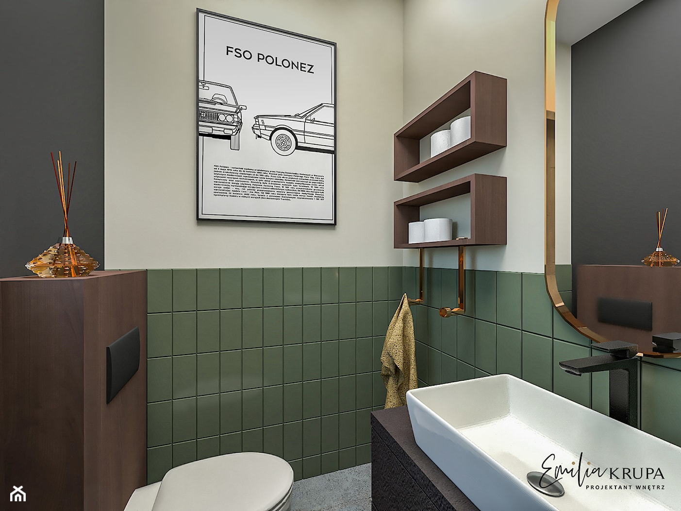 Lokal biurowy - łazienka - zdjęcie od Emilia Krupa Projektant Wnetrz - Homebook
