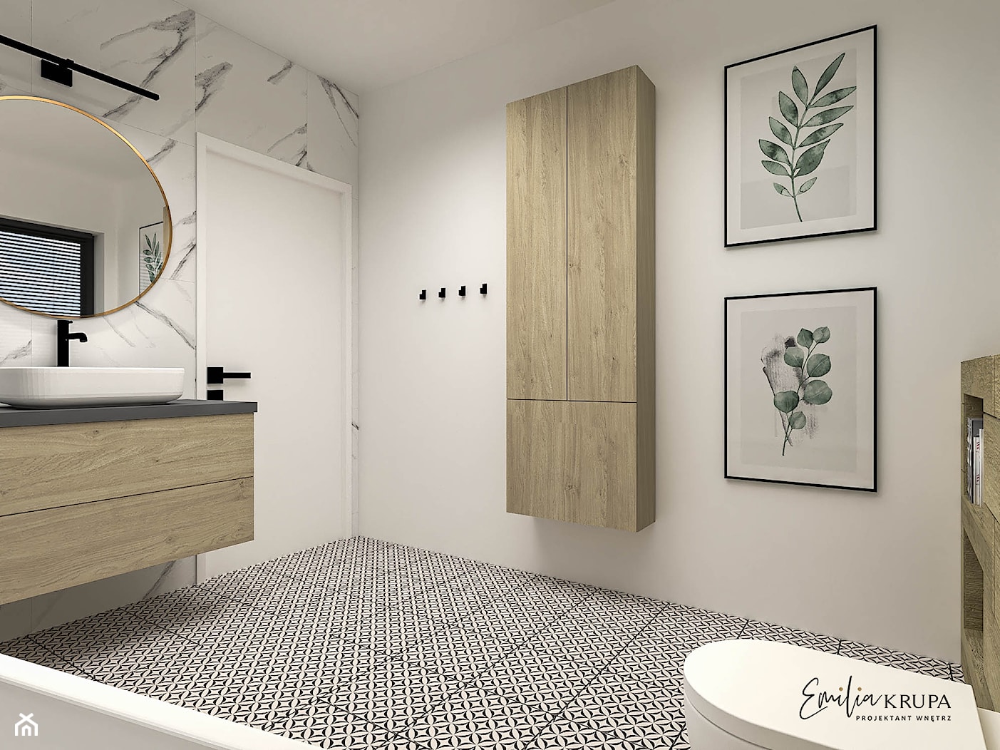 łazienka marmur - zdjęcie od Emilia Krupa Projektant Wnetrz - Homebook
