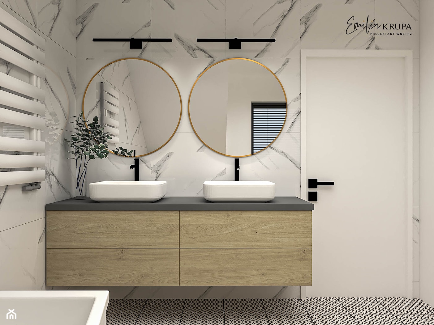 łazienka marmur - zdjęcie od Emilia Krupa Projektant Wnetrz - Homebook