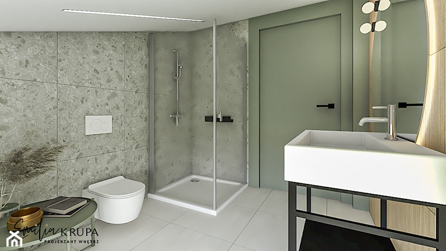 Nowoczesna łazienka w apartamencie hotelowym - zdjęcie od Emilia Krupa Projektant Wnetrz