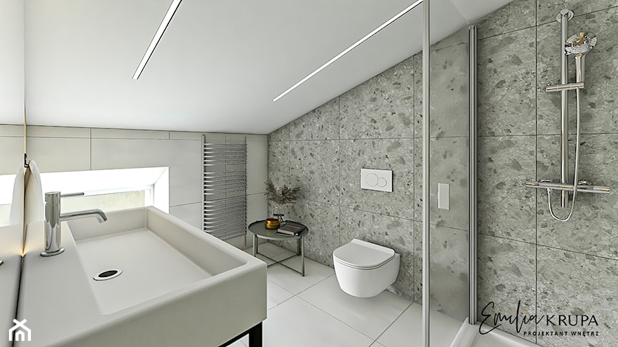 Nowoczesna łazienka w apartamencie hotelowym - zdjęcie od Emilia Krupa Projektant Wnetrz