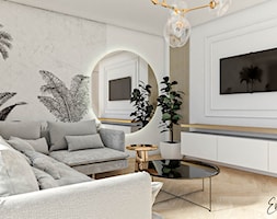 nowoczesny jasny salon, jodełka - zdjęcie od Emilia Krupa Projektant Wnetrz - Homebook