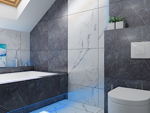 Grafitowy marmur - łazienka na poddaszu - Łazienka, styl nowoczesny - zdjęcie od Design Concept Studio Architektura Wnętrz